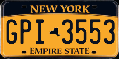 NY license plate GPI3553