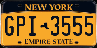 NY license plate GPI3555