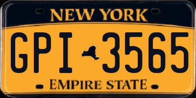 NY license plate GPI3565