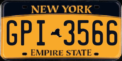 NY license plate GPI3566