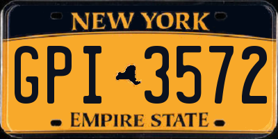 NY license plate GPI3572