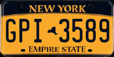 NY license plate GPI3589