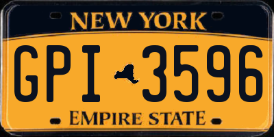 NY license plate GPI3596