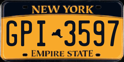 NY license plate GPI3597