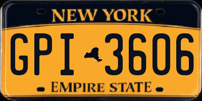 NY license plate GPI3606