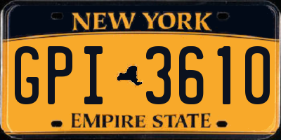 NY license plate GPI3610