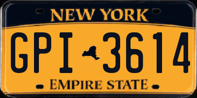 NY license plate GPI3614