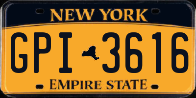 NY license plate GPI3616