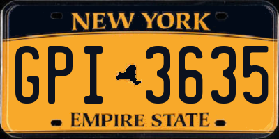 NY license plate GPI3635
