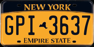 NY license plate GPI3637