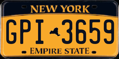 NY license plate GPI3659