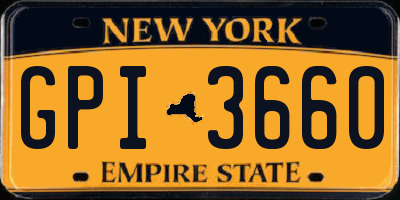 NY license plate GPI3660