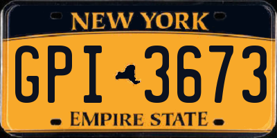 NY license plate GPI3673