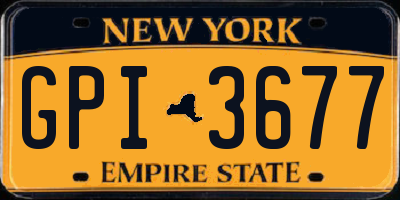 NY license plate GPI3677