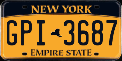 NY license plate GPI3687