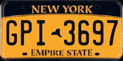 NY license plate GPI3697