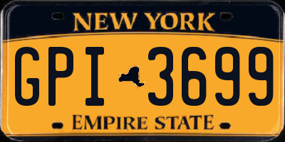 NY license plate GPI3699