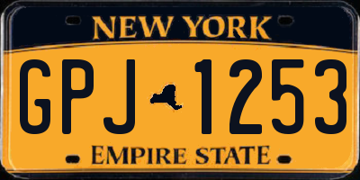NY license plate GPJ1253