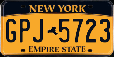 NY license plate GPJ5723