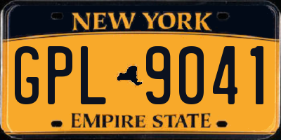 NY license plate GPL9041