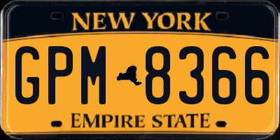 NY license plate GPM8366