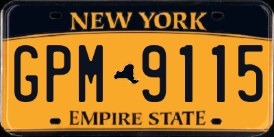 NY license plate GPM9115
