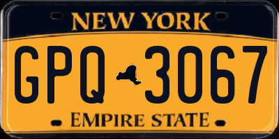 NY license plate GPQ3067