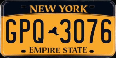 NY license plate GPQ3076