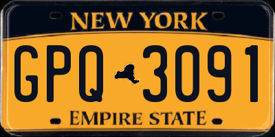 NY license plate GPQ3091