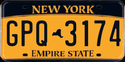 NY license plate GPQ3174