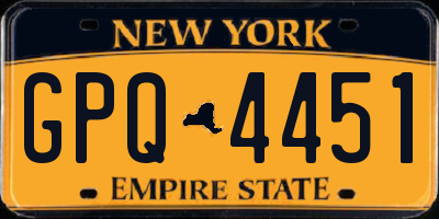 NY license plate GPQ4451
