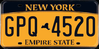NY license plate GPQ4520