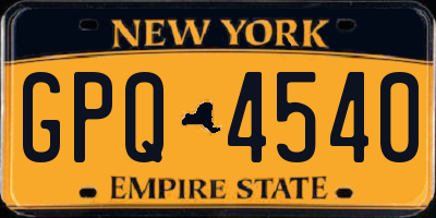 NY license plate GPQ4540
