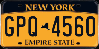 NY license plate GPQ4560