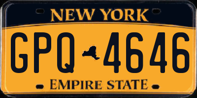 NY license plate GPQ4646