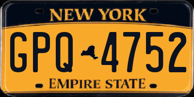 NY license plate GPQ4752