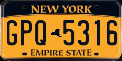 NY license plate GPQ5316