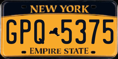 NY license plate GPQ5375