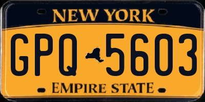 NY license plate GPQ5603