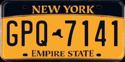 NY license plate GPQ7141