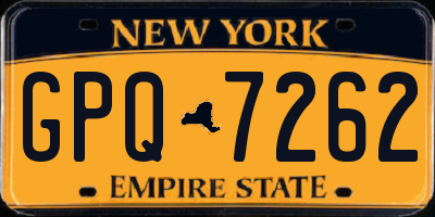 NY license plate GPQ7262