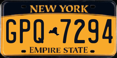 NY license plate GPQ7294