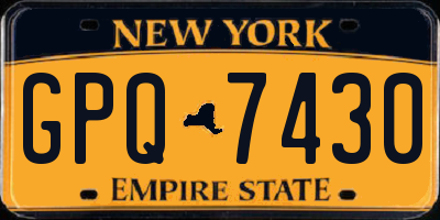 NY license plate GPQ7430