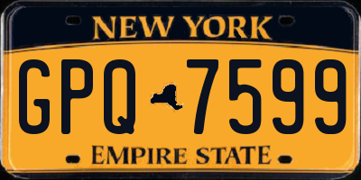 NY license plate GPQ7599