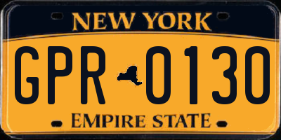 NY license plate GPR0130