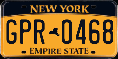 NY license plate GPR0468