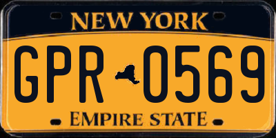 NY license plate GPR0569