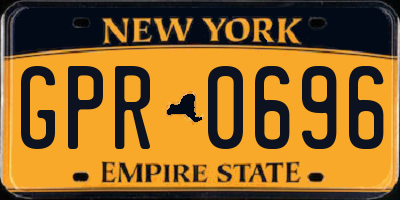 NY license plate GPR0696