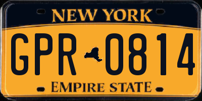 NY license plate GPR0814