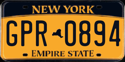 NY license plate GPR0894